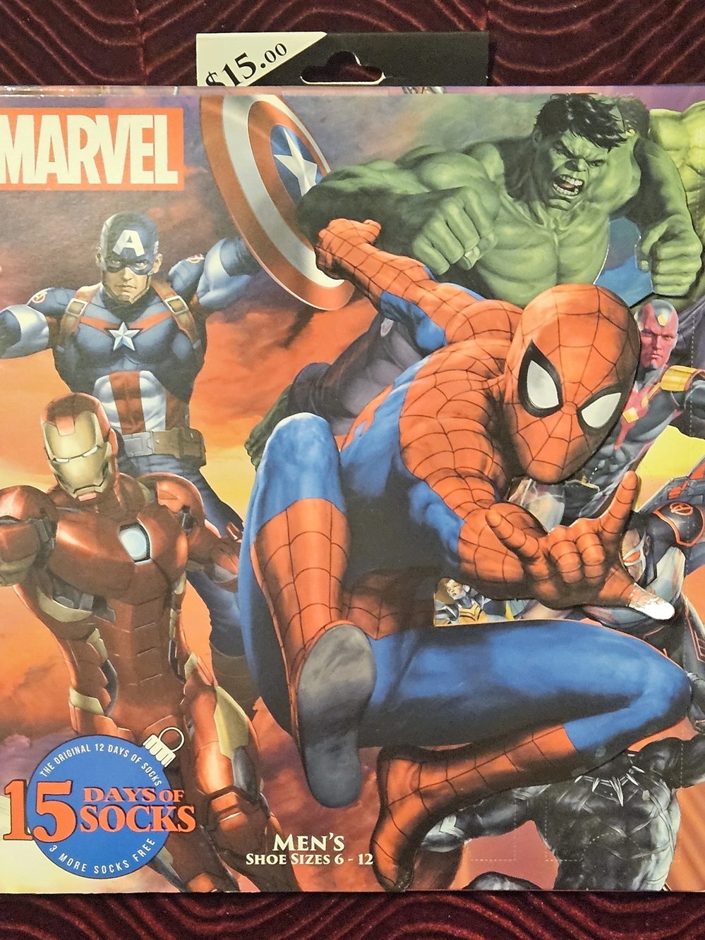 Marvel Spider-Man and Avengers Red and Blue Sock Gift Pack